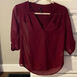 Maroon Sheer Blouse